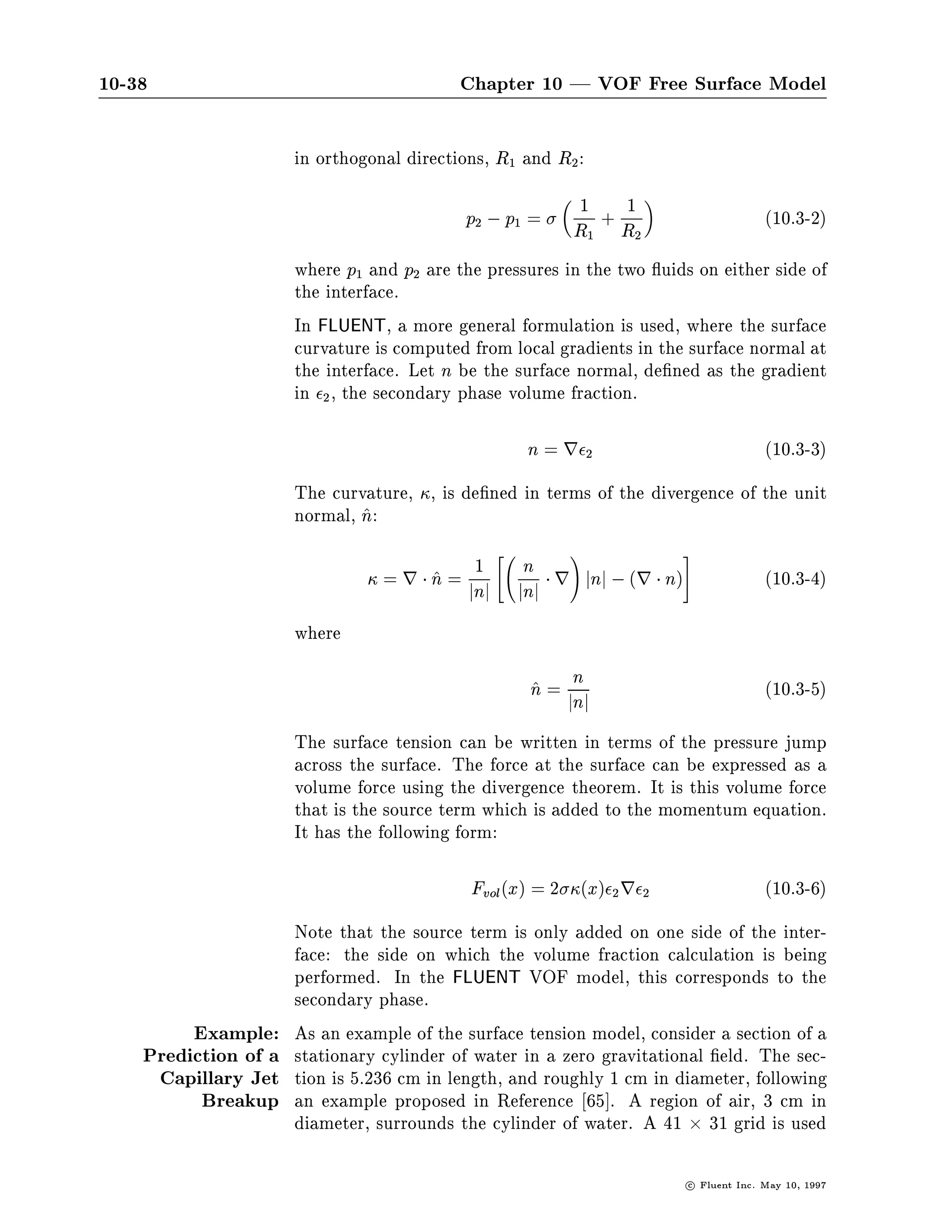 10-38                                     Chapter 10 | VOF Free Surface Model

                      in orthogonal directions, R1 and R2:
                                                            