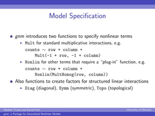 gnm: a Package for Generalized Nonlinear Models