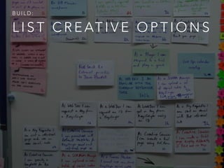 L I S T C R E AT I V E O P T I O N S
B U I L D :
 