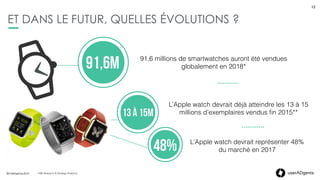 12userADgents
UN NOUVEAU DEVICE, DE NOUVEAUX CHALLENGES
12
La marque passe de la poche au poignet du consommateur :
encore plus de proximité !
Mais pour une expérience non-intrusive & positive : nécessité de
penser des services contextualisés et personnalisés
 