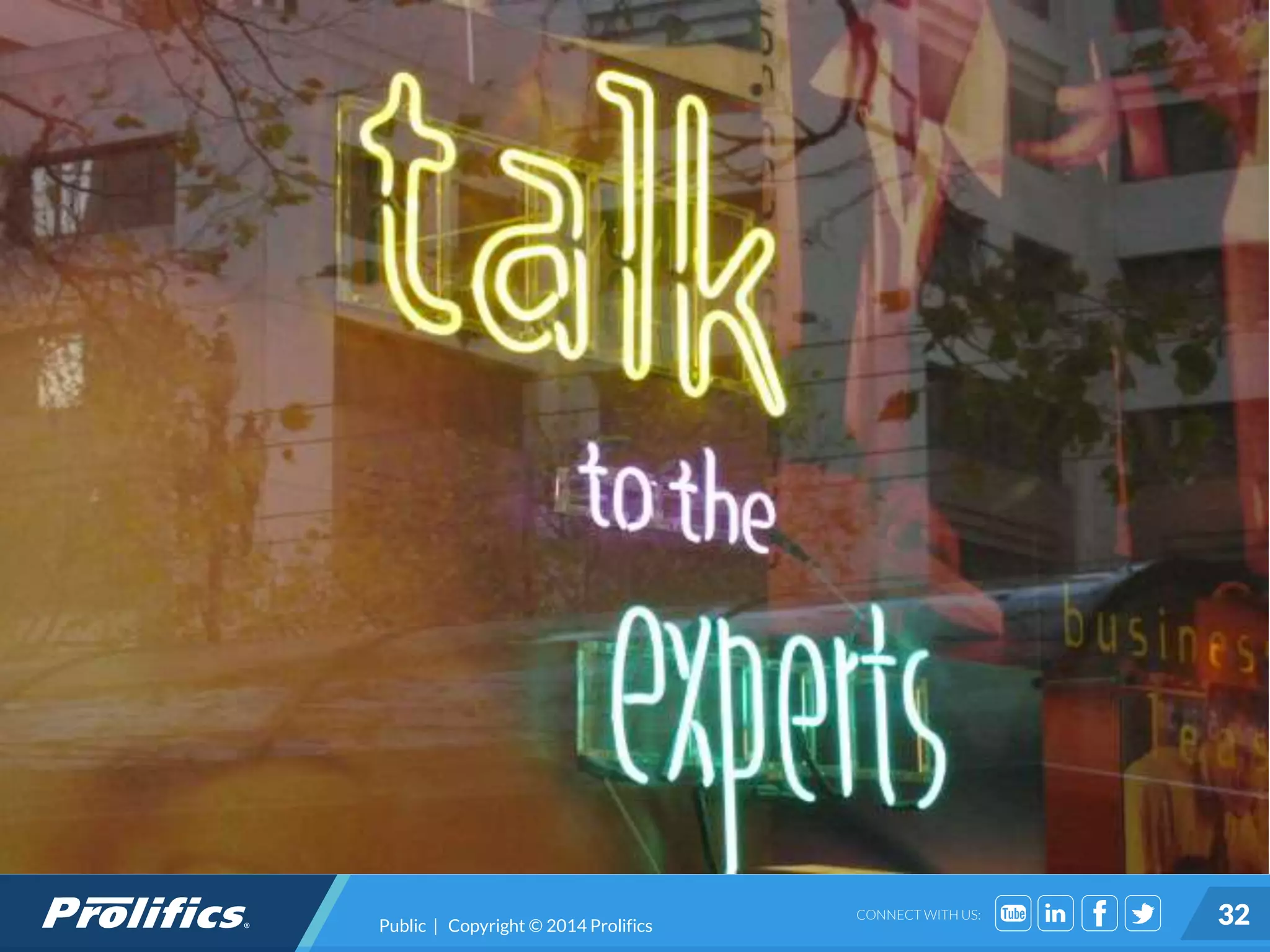 CONNECT WITH US: 32Public | Copyright © 2014 Prolifics
 