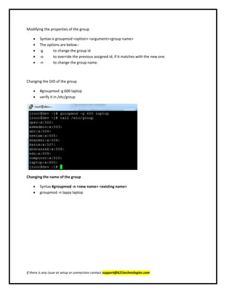 User and group administration in Linux | PDF