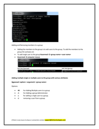 User and group administration in Linux | PDF