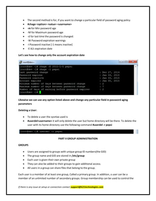 User and group administration in Linux | PDF