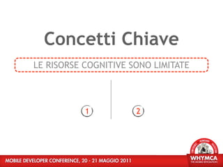 Concetti Chiave
LE RISORSE COGNITIVE SONO LIMITATE




           1          2
 