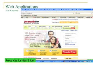Web Applications For Windows Press Key for Next Slide 