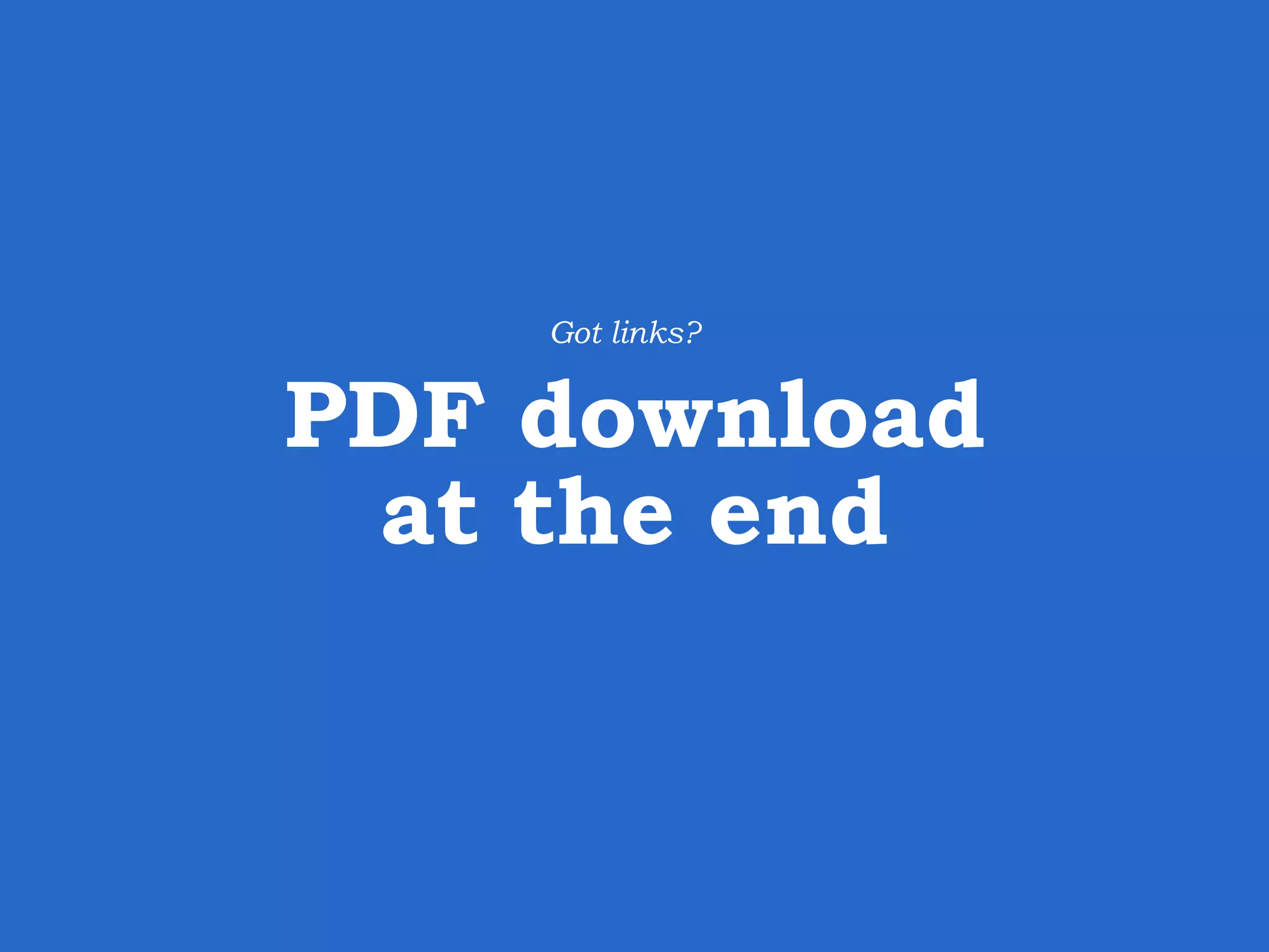 PDF download at the end Got links? 