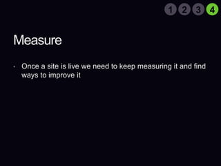 MeasureOnce a site is live we need to keep measuring it and find ways to improve it2134