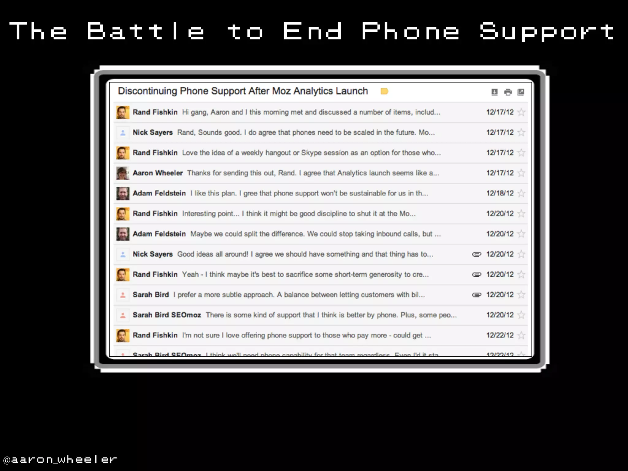 The

Battle

@aaron_wheeler

to

End

Phone

Support

 