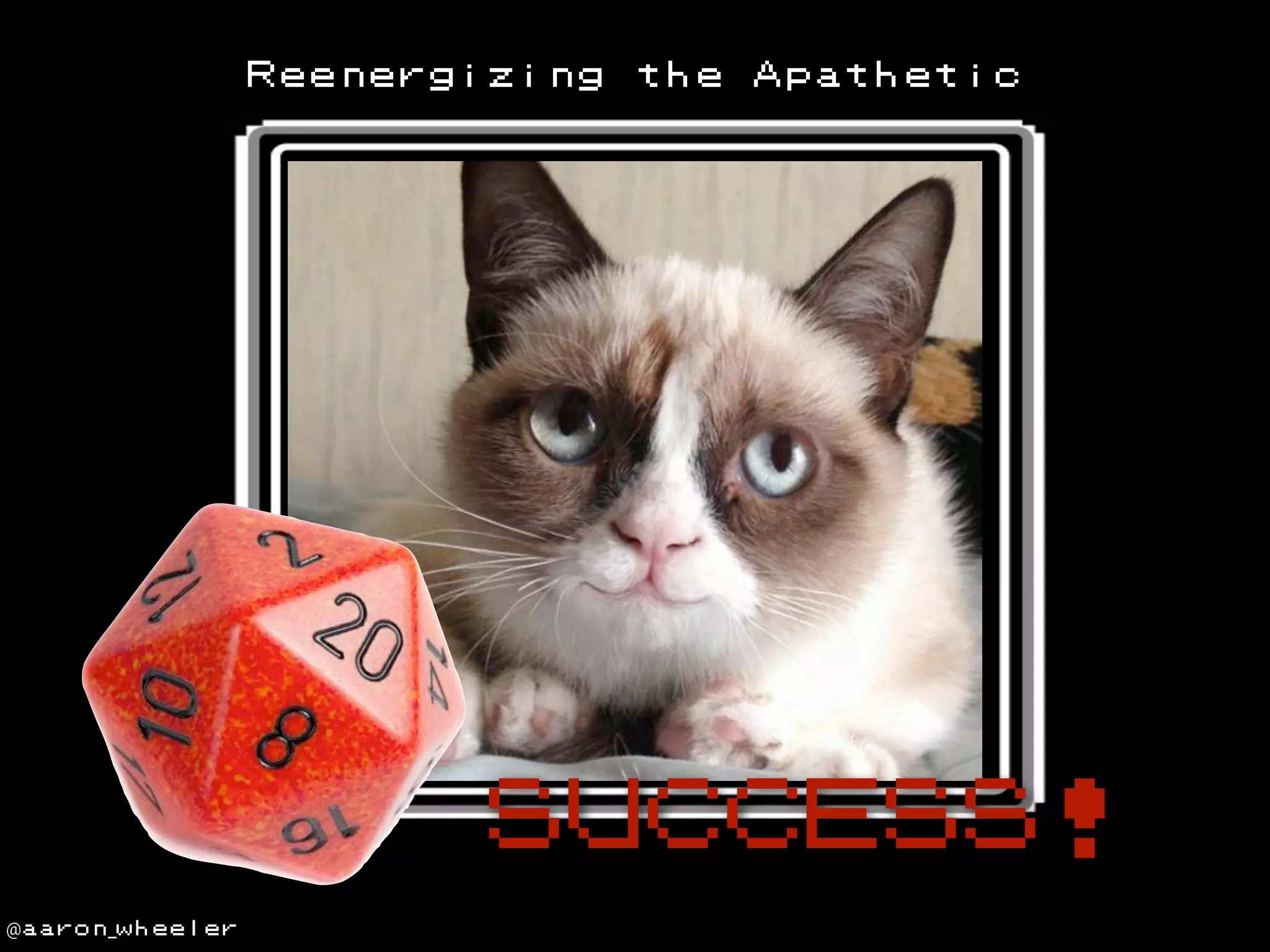 Reenergizing

the

Apathetic

SUCCESS!
@aaron_wheeler

 