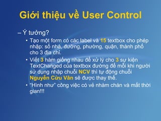User Control | PPT