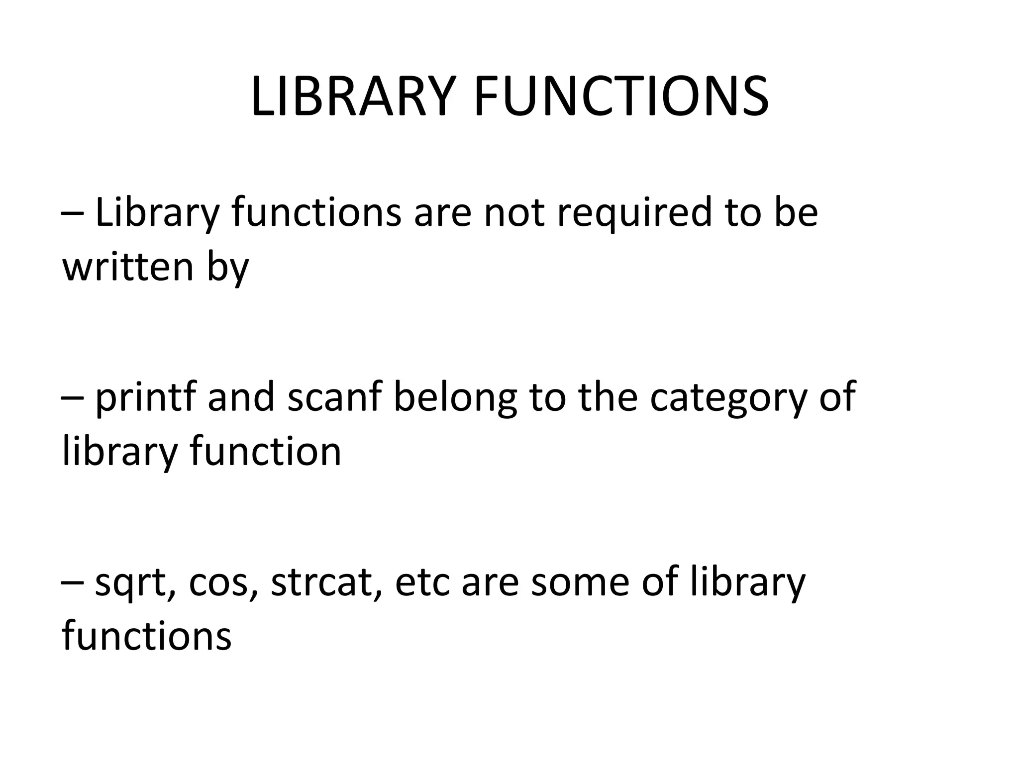 User defined function in c