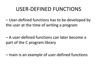User defined function in c | PPT