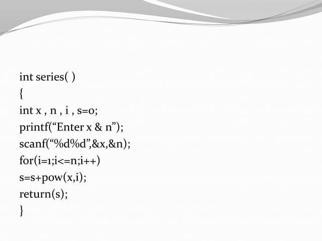 User defined functions in C | PPT