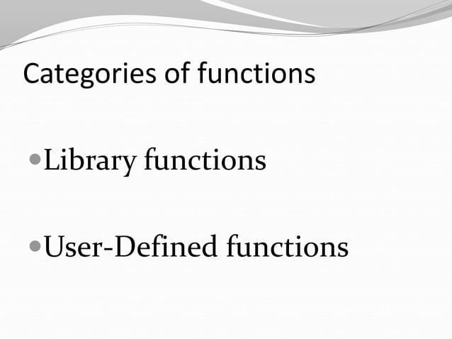User defined functions in C | PPTX