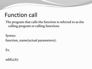 User defined functions in C | PPT