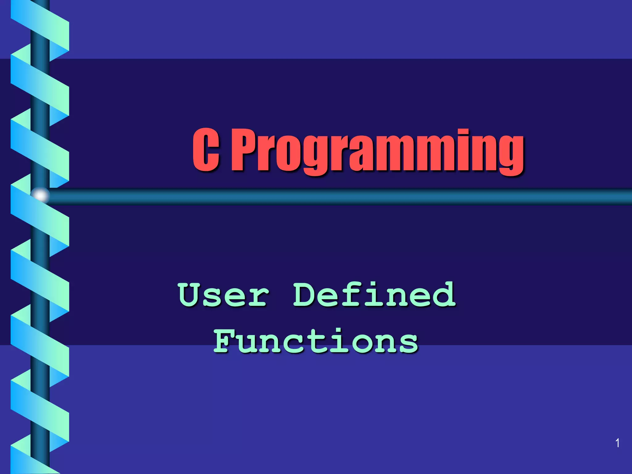 User defined functions | PPT