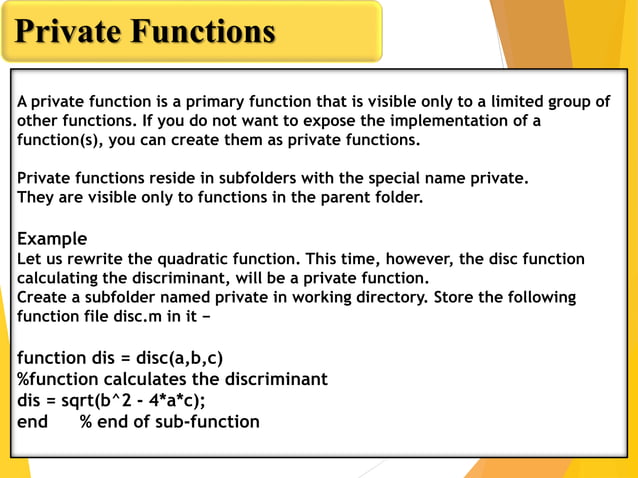 User defined functions in matlab