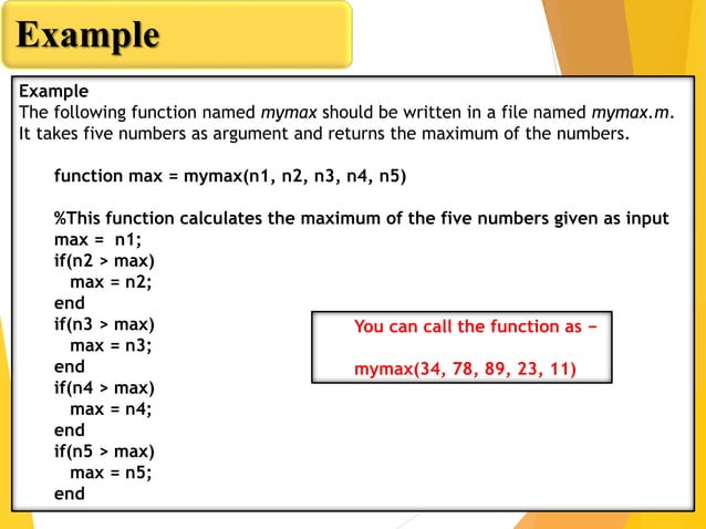 User defined functions in matlab
