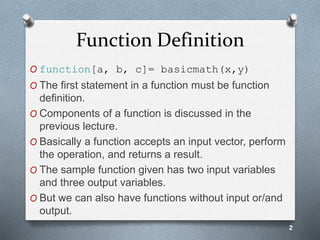 User Defined Functions in MATLAB part 2 | PPT