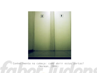 Conhecimento na cabeça: como abrir estas portas?
(Norman, 2006)
 