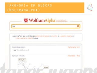 Taxonomia em buscas
(WolframAlpha)
 