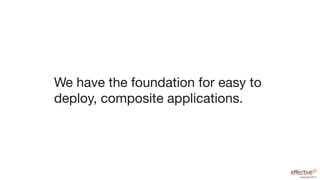 We have the foundation for easy to
deploy, composite applications.




                                     copyright 2012
 