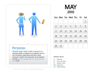 Personas<br />Only  US $12.95 plus shipping. Order a Calendar Today!<br />www.experiencedynamics.com<br />