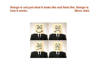 Design is not just what it looks like and feels like. Design is how it works.  Steve Jobs 