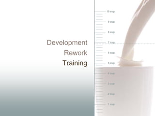 10 cup



                9 cup



                8 cup



Development     7 cup



    Rework      6 cup



    Training    5 cup



                4 cup



                3 cup



                2 cup



                1 cup
 