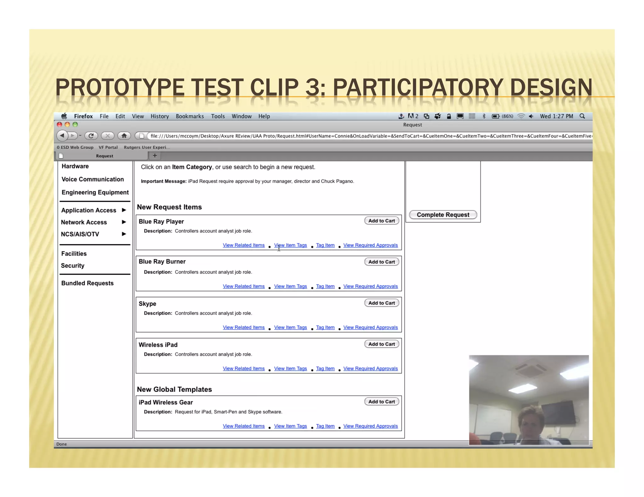 PROTOTYPE TEST CLIP 3: PARTICIPATORY DESIGN 
 