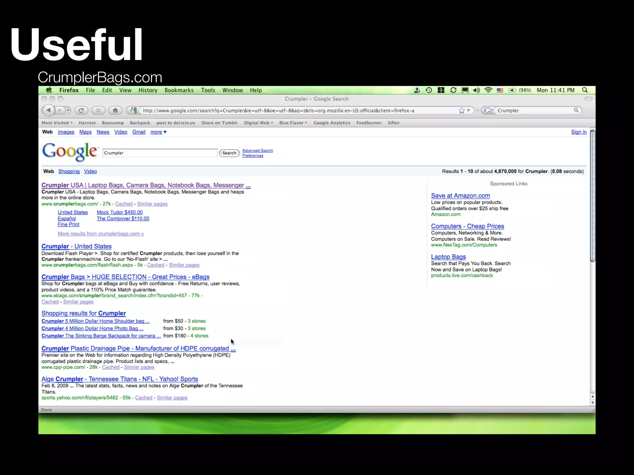Useful
 CrumplerBags.com
 