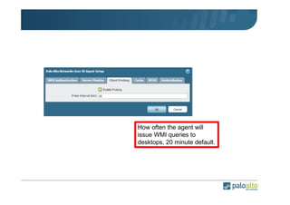 How often the agent will
issue WMI queries to
desktops, 20 minute default.

 