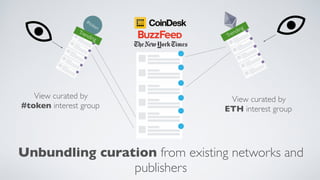#token
View curated by
#token interest group
View curated by
ETH interest group
Unbundling curation from existing networks and
publishers
Trending
Trending
 