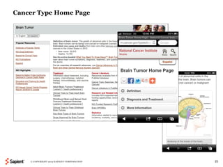 Cancer Type Home Page




    © COPYRIGHT 2012 SAPIENT CORPORATION   22
 