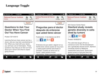 Language Toggle




    © COPYRIGHT 2012 SAPIENT CORPORATION   26
 