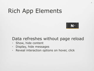 Rich App ElementsData refreshes without page reloadShow, hide content