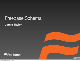 Freebase Schema
        Jamie Taylor




Wednesday, December 8, 2010
 