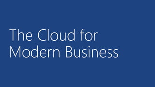 The Cloud for
Modern Business
 