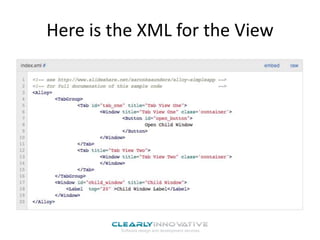 Here is the XML for the View
 