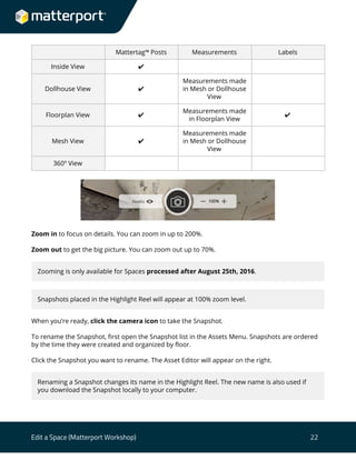 User guide edit a space | PDF