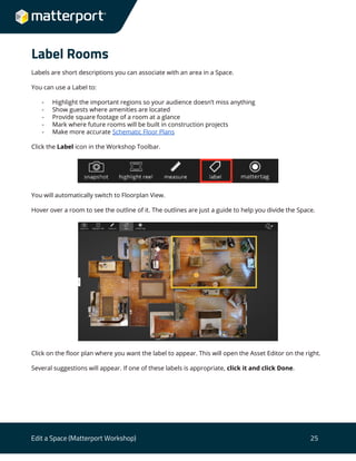 Empty Room Label User guide edit a space | PDF