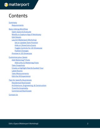 User guide edit a space | PDF