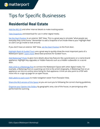 User guide edit a space | PDF