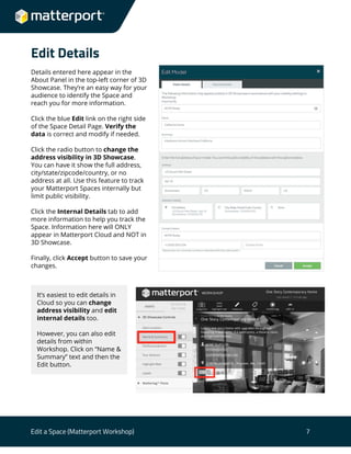 User guide edit a space | PDF