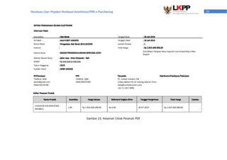 26Panduan User Pejabat Pembuat Komitmen/PPK e-Purchasing
Gambar 23. Halaman Cetak Pesanan PDF
 