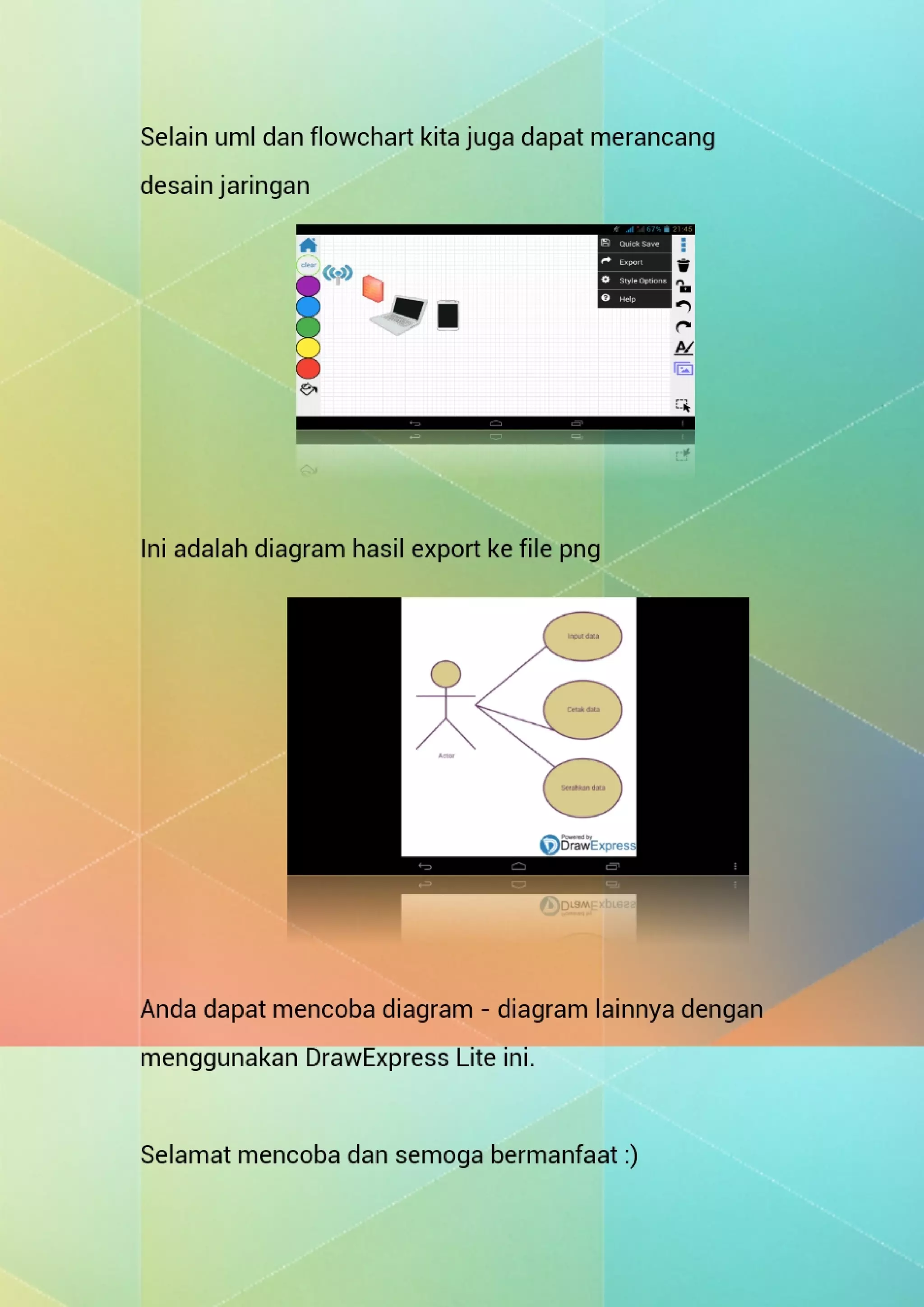 User guide membuat diagram dengan draw express lite