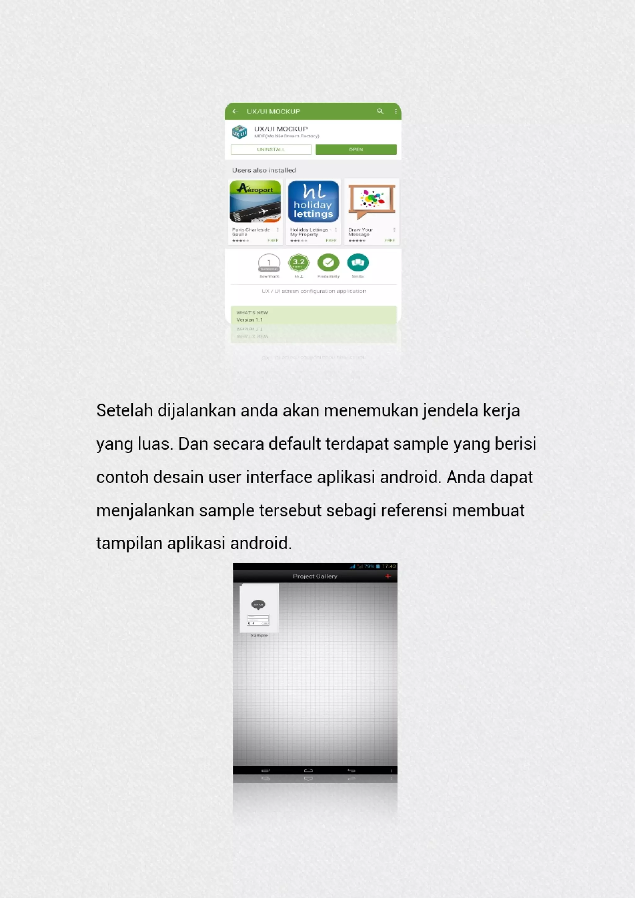 User guide ui ux mokup untuk desain user interface aplikasi android