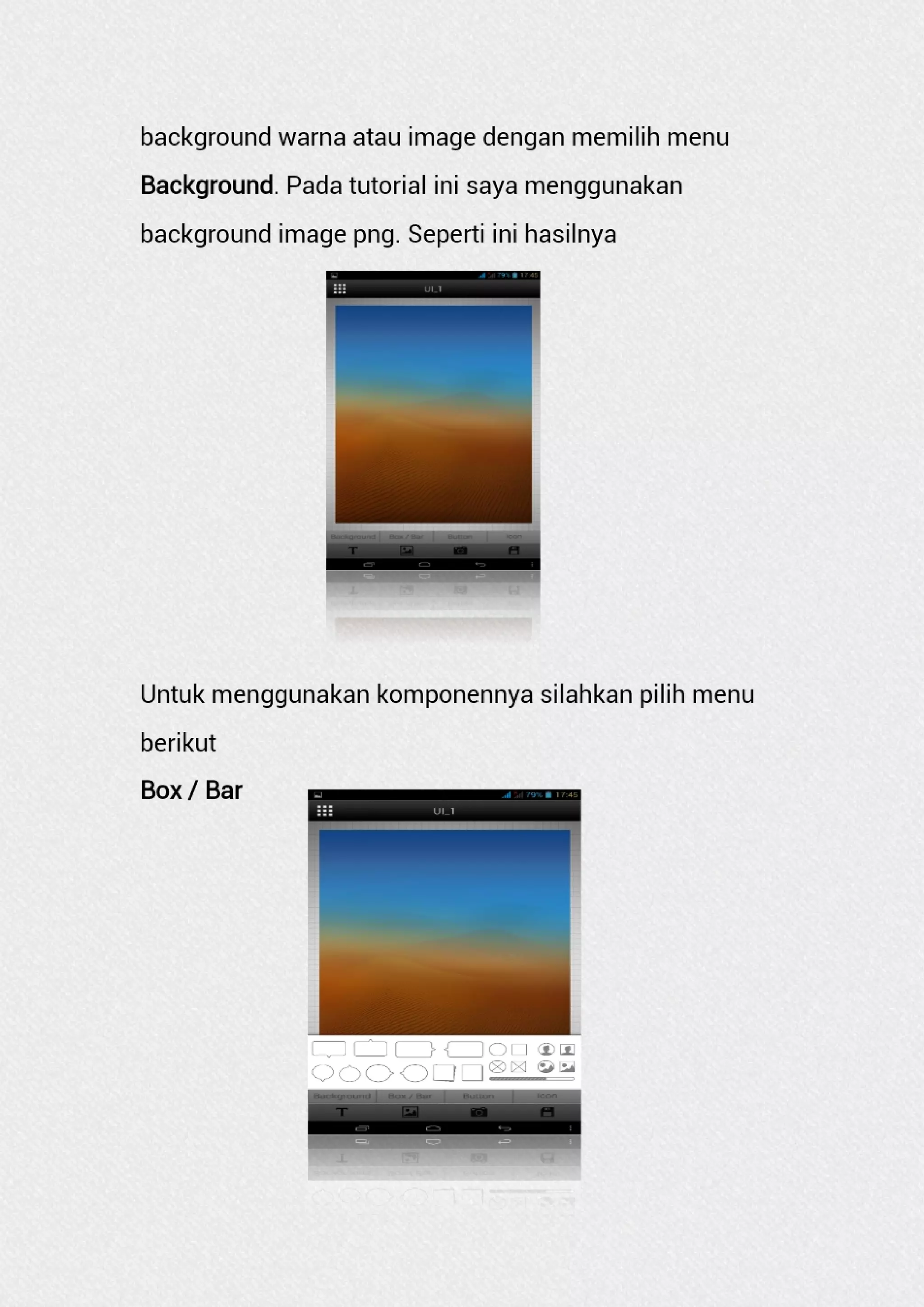 User guide ui ux mokup untuk desain user interface aplikasi android