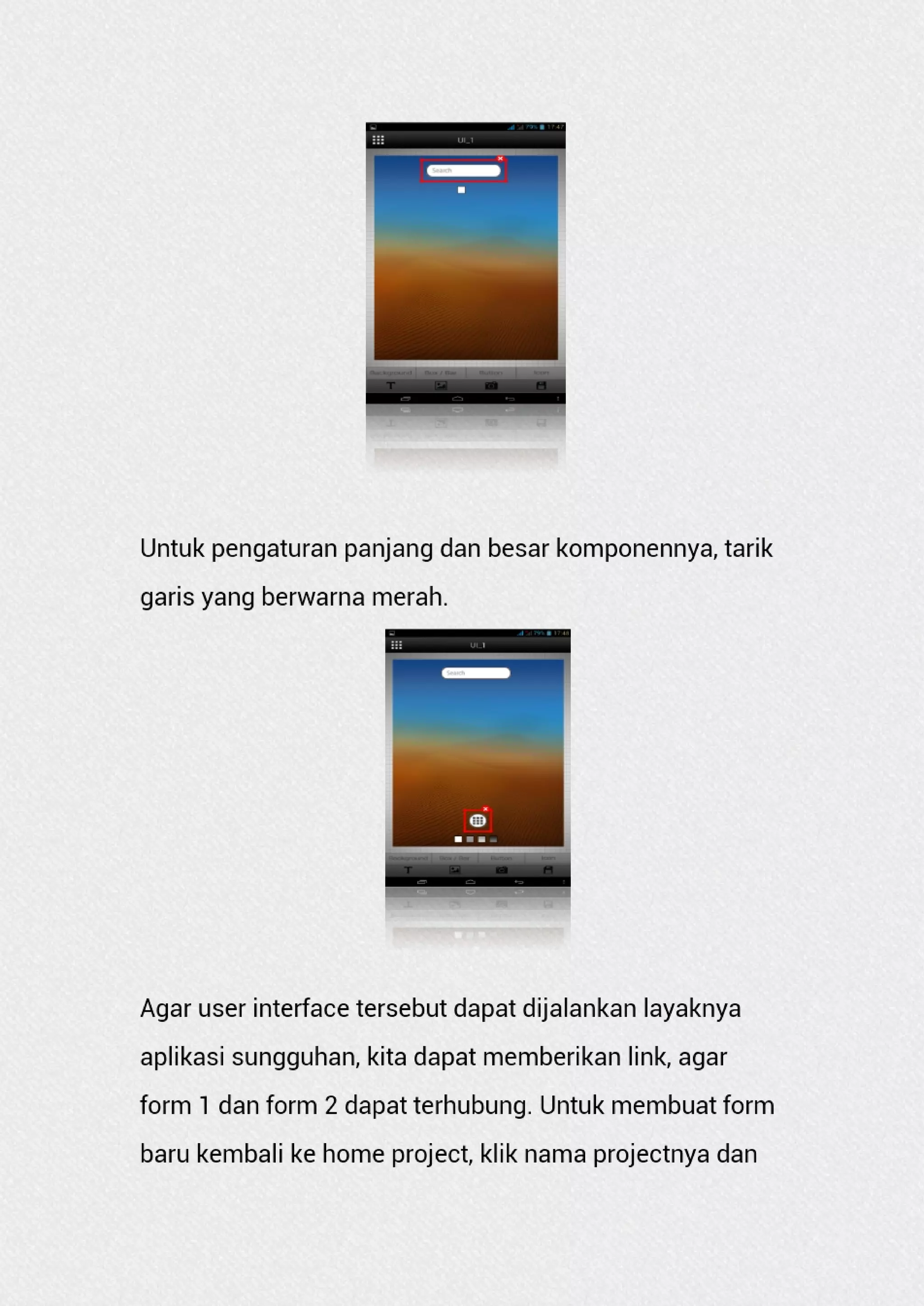 User guide ui ux mokup untuk desain user interface aplikasi android